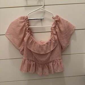 Nordstrom Blush Pink Ruffled Blouse